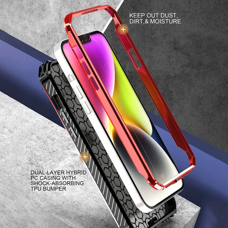 Magnetic Phone Case for iPhone 13 , PC+TPU Ring Kickstand Phone Cover Compatible with MagSafe - Black