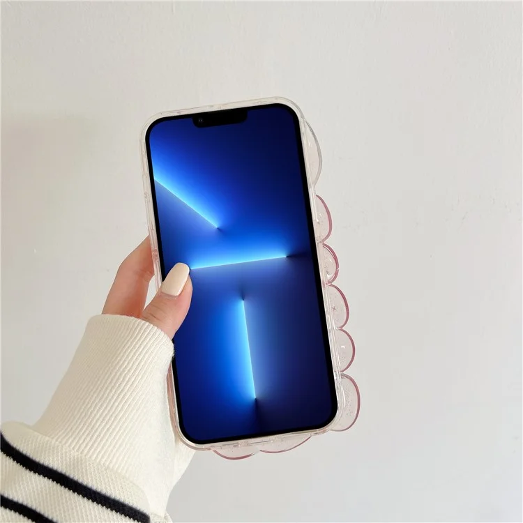 Para iPhone 13 Pro Max 6.7 polegadas Glitter Star Epoxy Phone Case Soft TPU Sea Shell Shockproof Cover - Azul