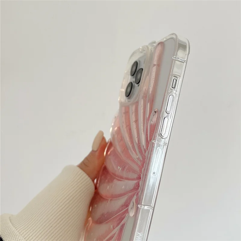 For iPhone 13 Pro Max 6.7 inch Glitter Star Epoxy Phone Case Soft TPU Sea Shell Shockproof Cover - Purple