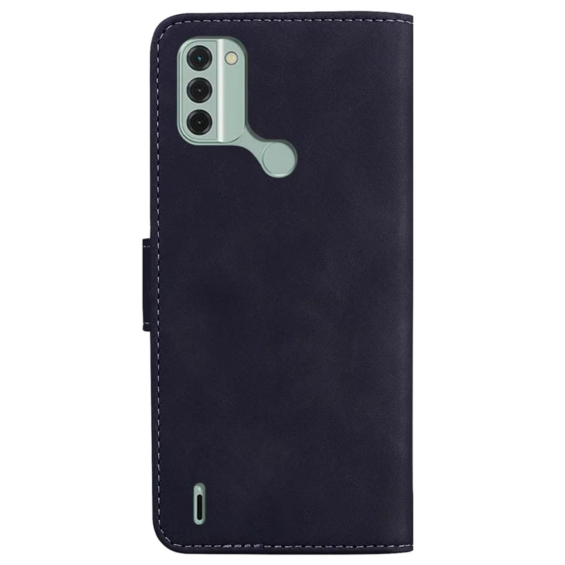 For Nokia C31 4G Skin-touch PU Leather Wallet Cover Butterfly Printing Anti-drop Phone Stand Case - Black