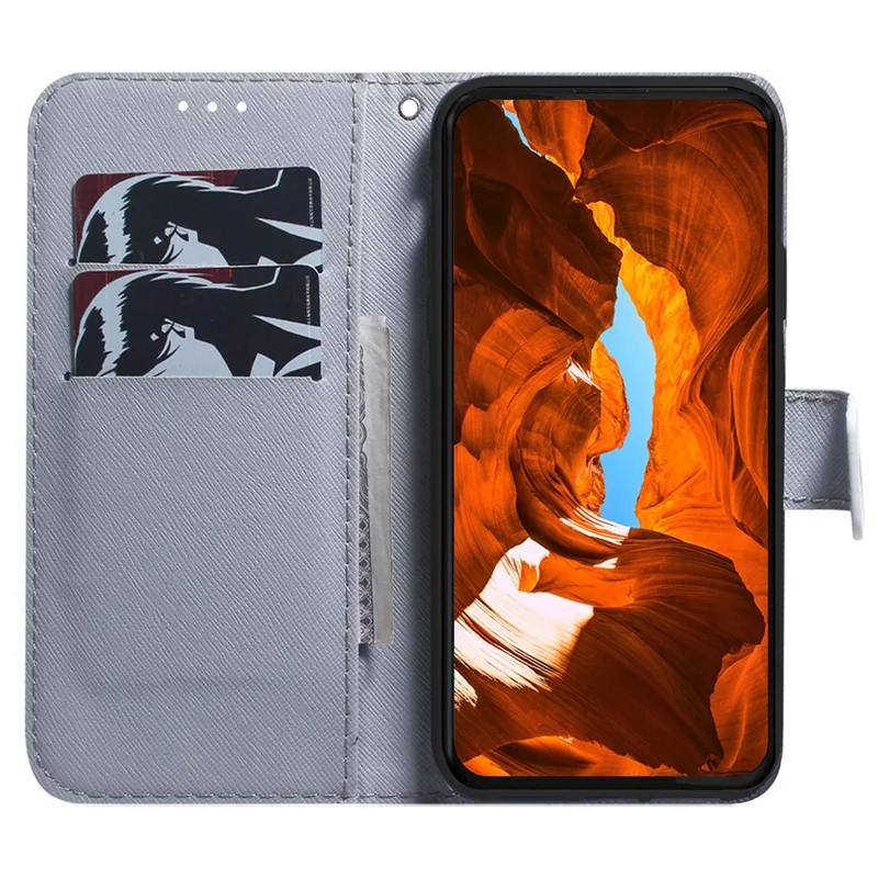 For Nokia C31 4G PU Leather Pattern Printing Phone Case Wallet Stand Anti-Drop Protective Cover - Apricot Flowers