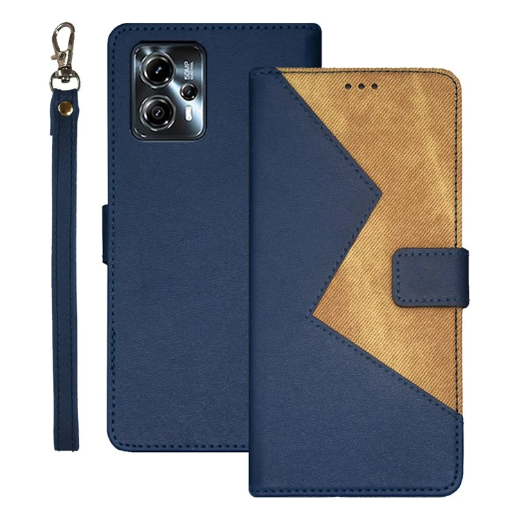 IDEWEI Pour Motorola Moto G23 4G / G13 4G Étui en cuir PU avec dragonne - Bleu