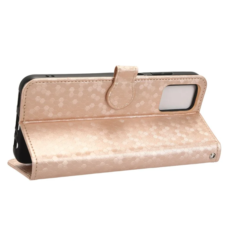 Stand Wallet Phone Case per Nokia G22, Copertina in pelle PU con motivo a puntini - Oro Rosa