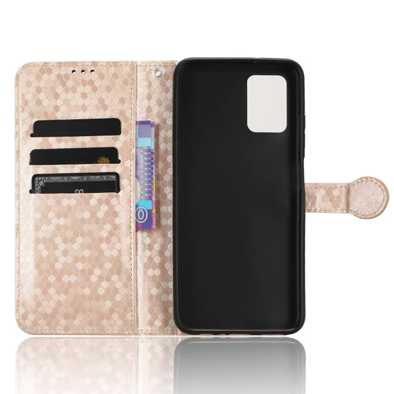 Stand Wallet Phone Case per Nokia G22, Copertina in pelle PU con motivo a puntini - Oro Rosa