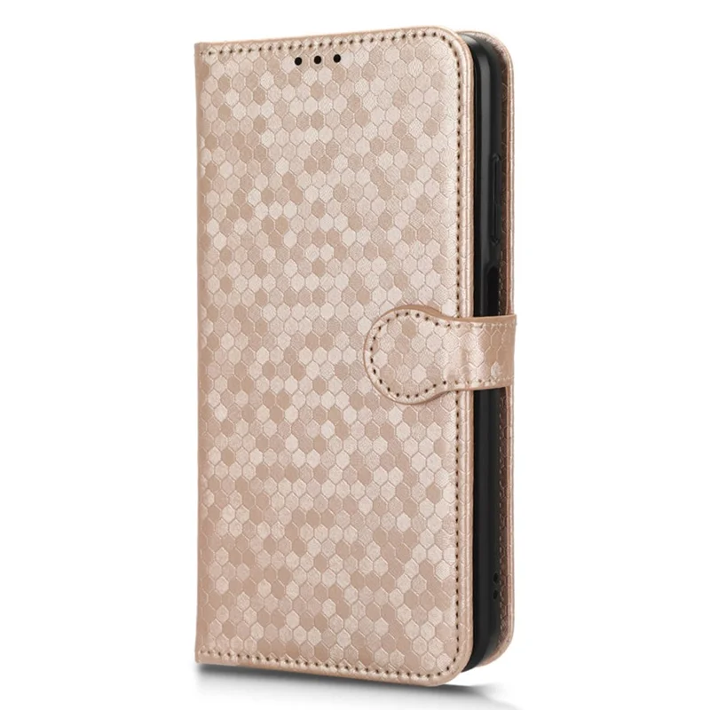Stand Wallet Phone Case per Nokia G22, Copertina in pelle PU con motivo a puntini - Oro Rosa