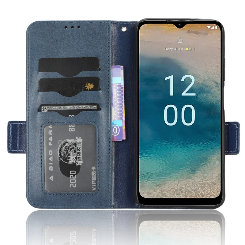 Für Nokia G22 Wallet Phone Leather Case Imprinted Triangle Cell Phone Stand Cover - Blau