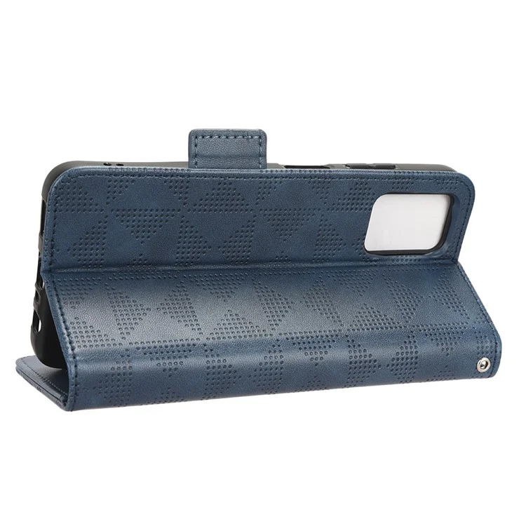 Für Nokia G22 Wallet Phone Leather Case Imprinted Triangle Cell Phone Stand Cover - Blau