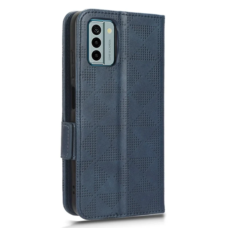 Für Nokia G22 Wallet Phone Leather Case Imprinted Triangle Cell Phone Stand Cover - Blau