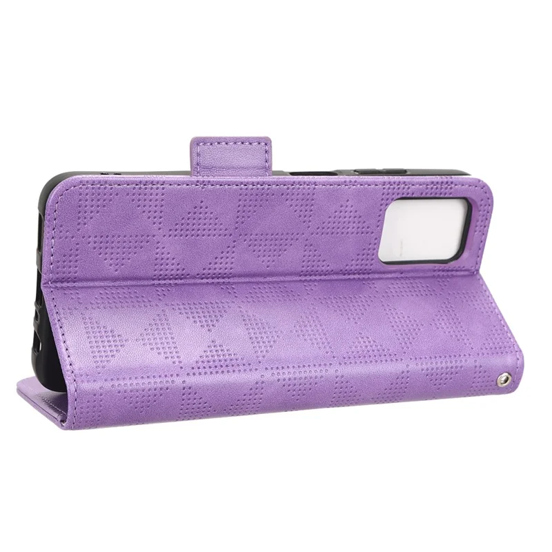 For Nokia G22 Wallet Phone Leather Case Imprinted Triangle Cell Phone Stand Cover - Purple