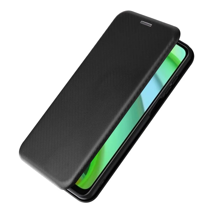 Pour Motorola Moto G Power 5G Étui de téléphone en cuir avec support Texture fibre de carbone Support de carte Housse de téléphone - Noir