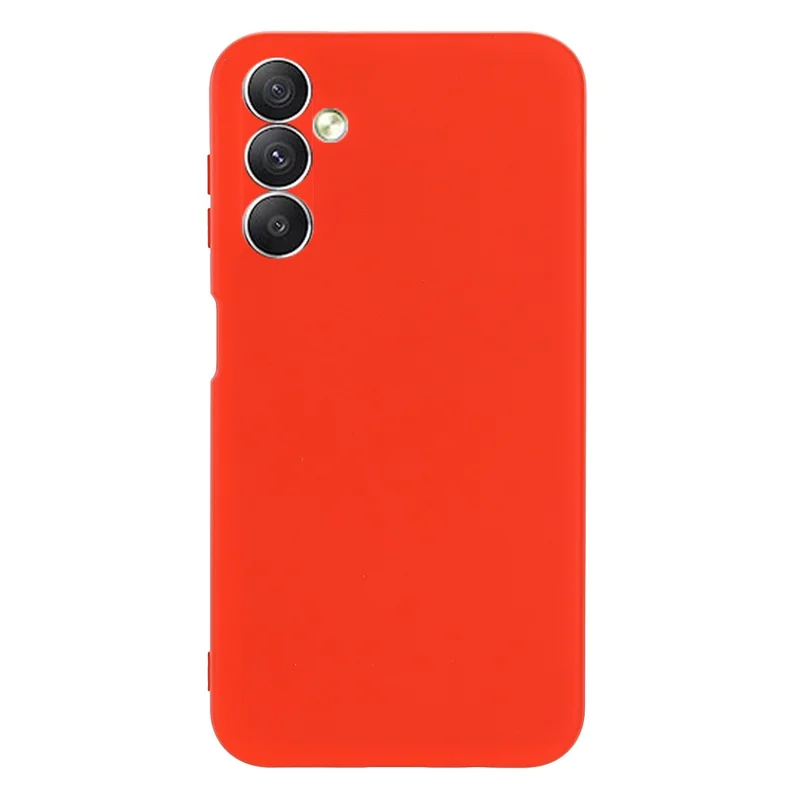 For Samsung Galaxy A24 4G (162.1 x 77.6 x 8.3mm) Phone Case Liquid Silicone Cover with Strap - Red