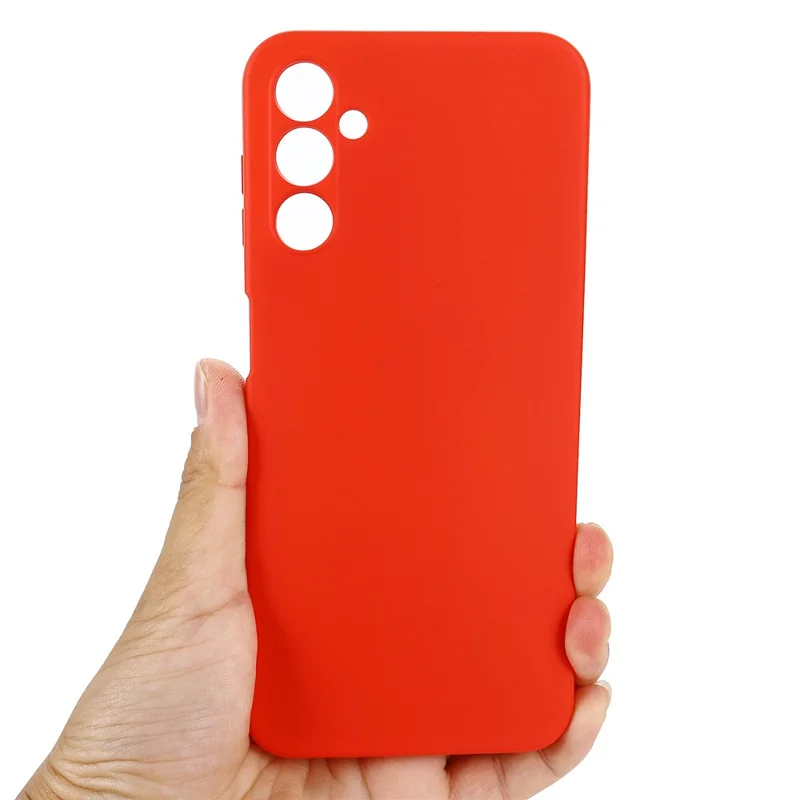 For Samsung Galaxy A24 4G (162.1 x 77.6 x 8.3mm) Phone Case Liquid Silicone Cover with Strap - Red