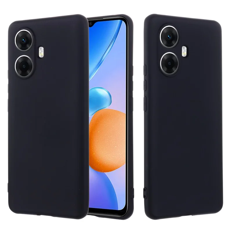 Cell Phone Cover for Realme 10 Pro+ 5G , Soft Lining Liquid Silicone Phone Case with Strap - Black