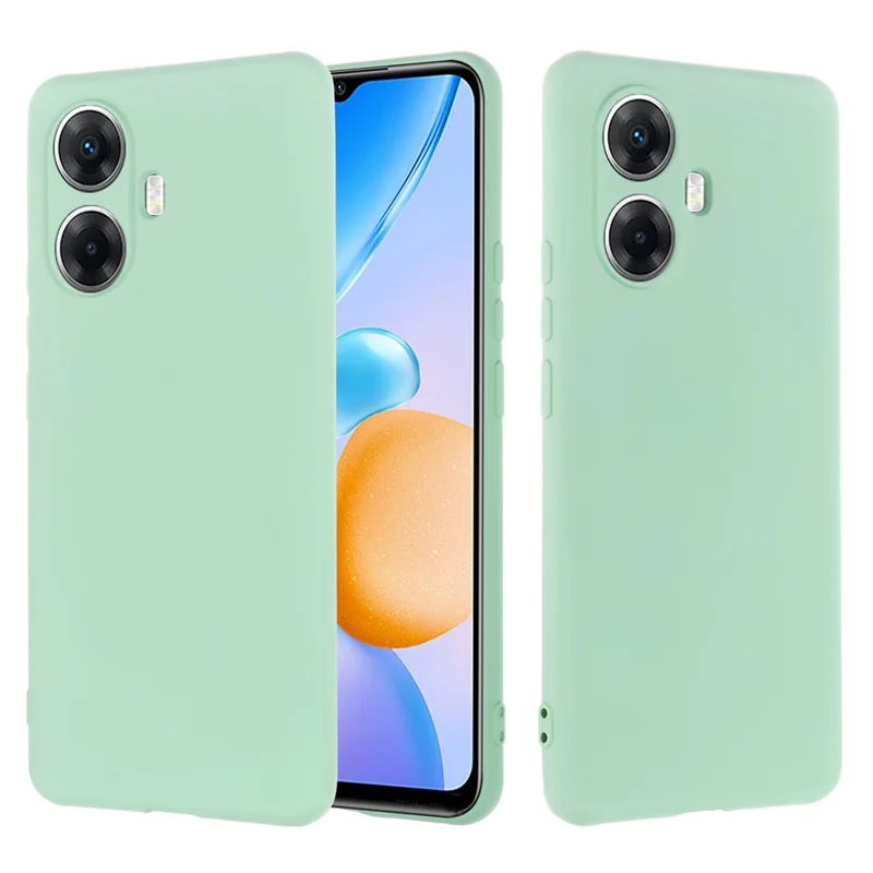 Cell Phone Cover for Realme 10 Pro+ 5G , Soft Lining Liquid Silicone Phone Case with Strap - Green