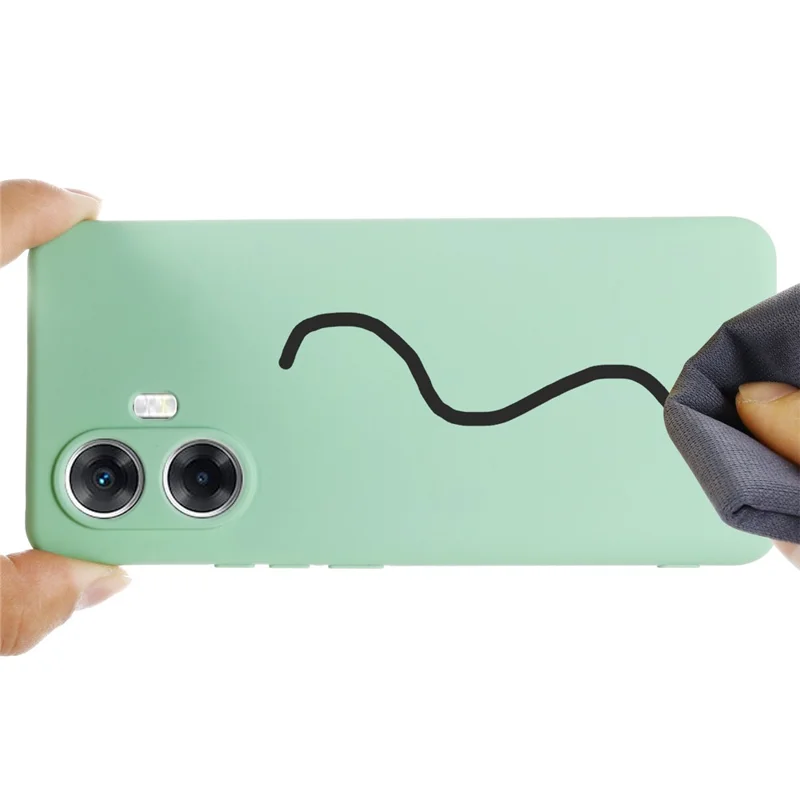 Cell Phone Cover for Realme 10 Pro+ 5G , Soft Lining Liquid Silicone Phone Case with Strap - Green