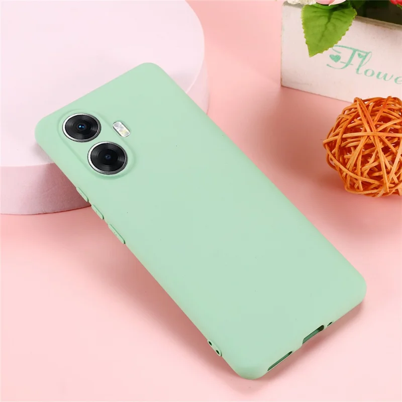 Cell Phone Cover for Realme 10 Pro+ 5G , Soft Lining Liquid Silicone Phone Case with Strap - Green