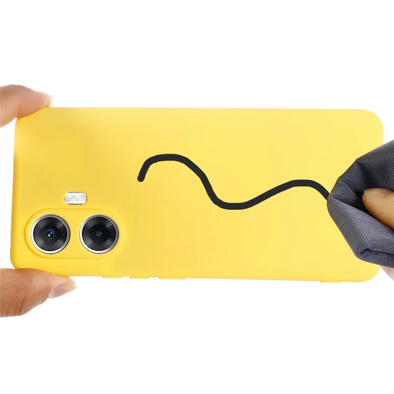 Cell Phone Cover for Realme 10 Pro+ 5G , Soft Lining Liquid Silicone Phone Case with Strap - Yellow