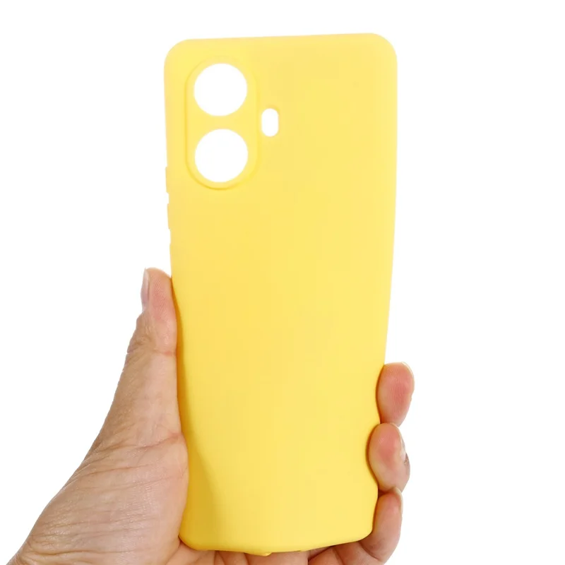 Cell Phone Cover for Realme 10 Pro+ 5G , Soft Lining Liquid Silicone Phone Case with Strap - Yellow