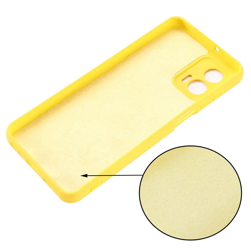Liquid Silicone Phone Case for Motorola Moto G73 5G , Soft Lining Protective Phone Cover with Strap - Yellow