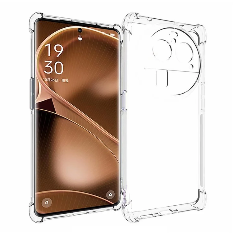 Pour Oppo Find X6 Pro Transparent Anti-slip Phone Cover Four Corner Airbag Shockproof TPU Phone Case