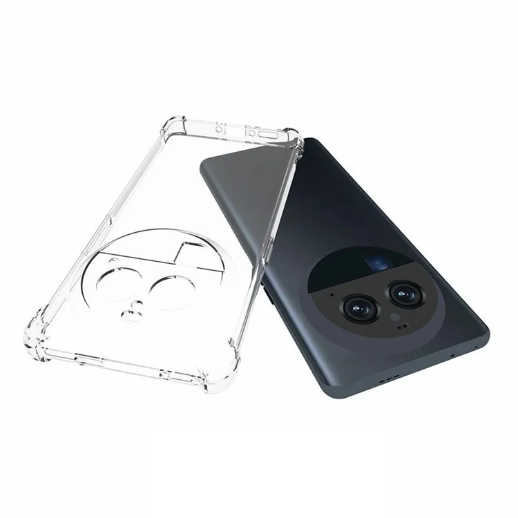 Pour Oppo Find X6 Pro Transparent Anti-slip Phone Cover Four Corner Airbag Shockproof TPU Phone Case