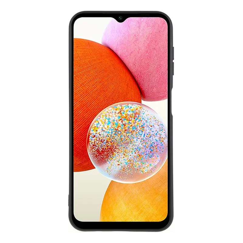 Für Samsung Galaxy A14 5G / 4G Soft TPU 2.0mm Handyhülle Präziser Ausschnitt Flüssiger Silikonbeschichtung Bogen Edge Handyhülle - Schwarz