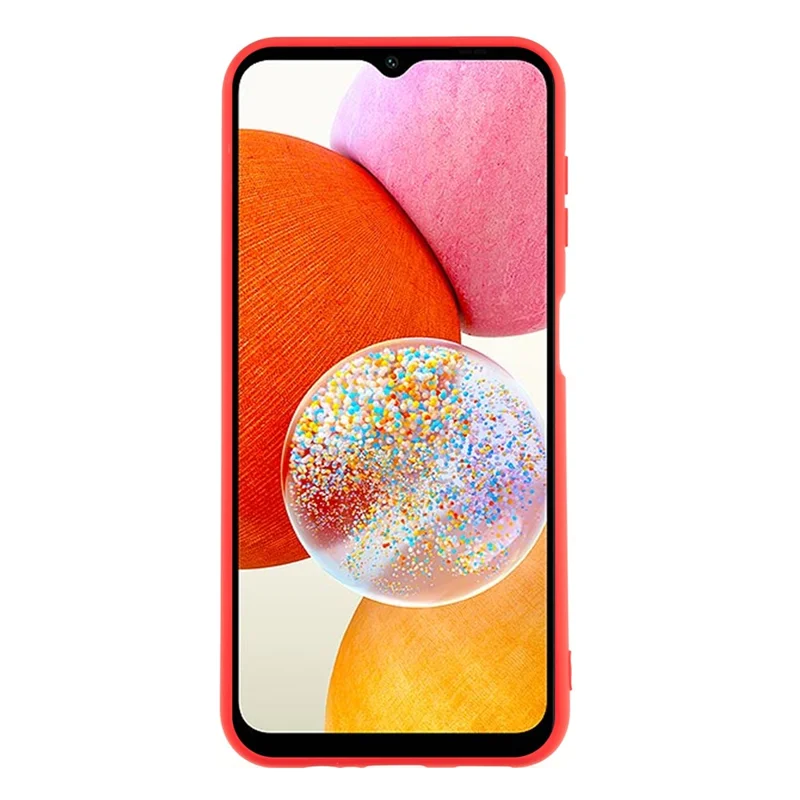 Para Samsung Galaxy A14 5G / 4G Soft TPU 2.0mm Capa de Telefone Corte Preciso Textura de Silicone Líquido Borda Arqueada Capa de Telefone - Vermelho