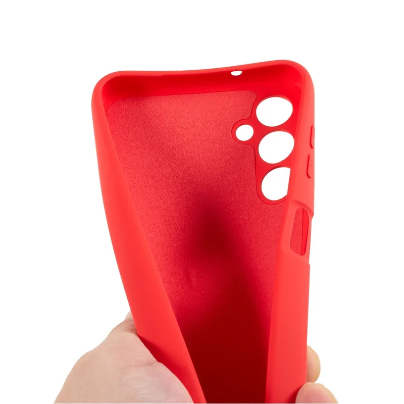 Para Samsung Galaxy A14 5G / 4G Soft TPU 2.0mm Capa de Telefone Corte Preciso Textura de Silicone Líquido Borda Arqueada Capa de Telefone - Vermelho