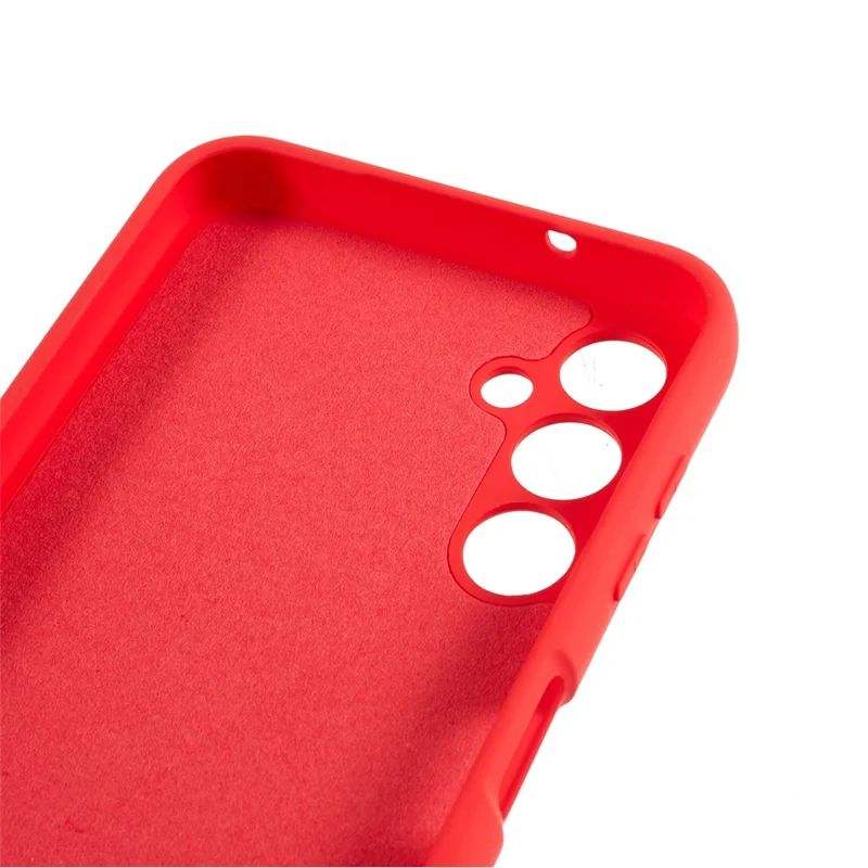 Para Samsung Galaxy A14 5G / 4G Soft TPU 2.0mm Capa de Telefone Corte Preciso Textura de Silicone Líquido Borda Arqueada Capa de Telefone - Vermelho
