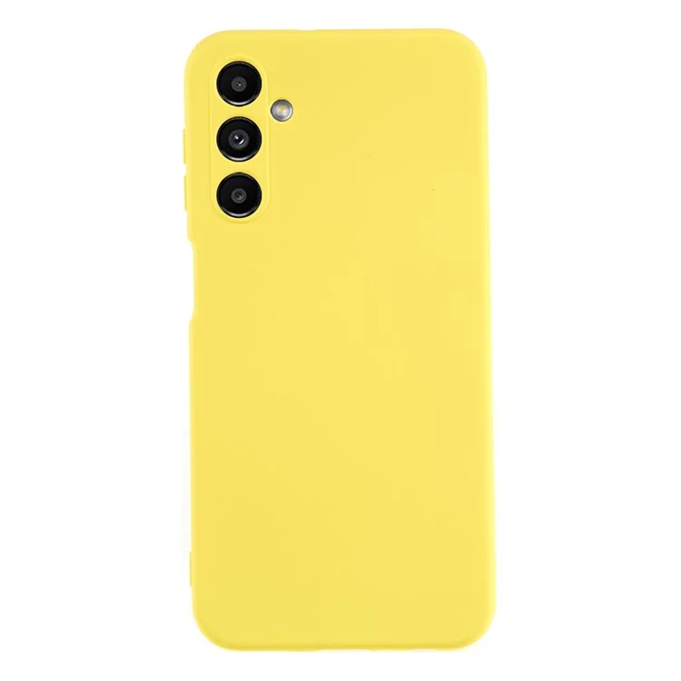 For Samsung Galaxy A24 4G (162.1 x 77.6 x 8.3mm) Precise Cutout Soft TPU Phone Case 2.0mm Liquid Silicone Texture Arc Edge Anti-drop Cover - Yellow