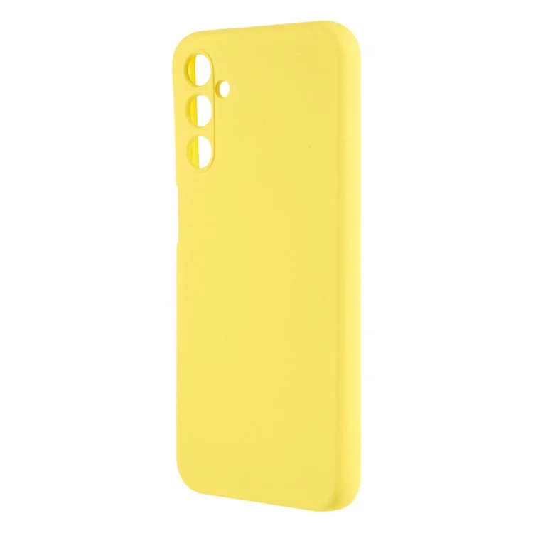 For Samsung Galaxy A24 4G (162.1 x 77.6 x 8.3mm) Precise Cutout Soft TPU Phone Case 2.0mm Liquid Silicone Texture Arc Edge Anti-drop Cover - Yellow