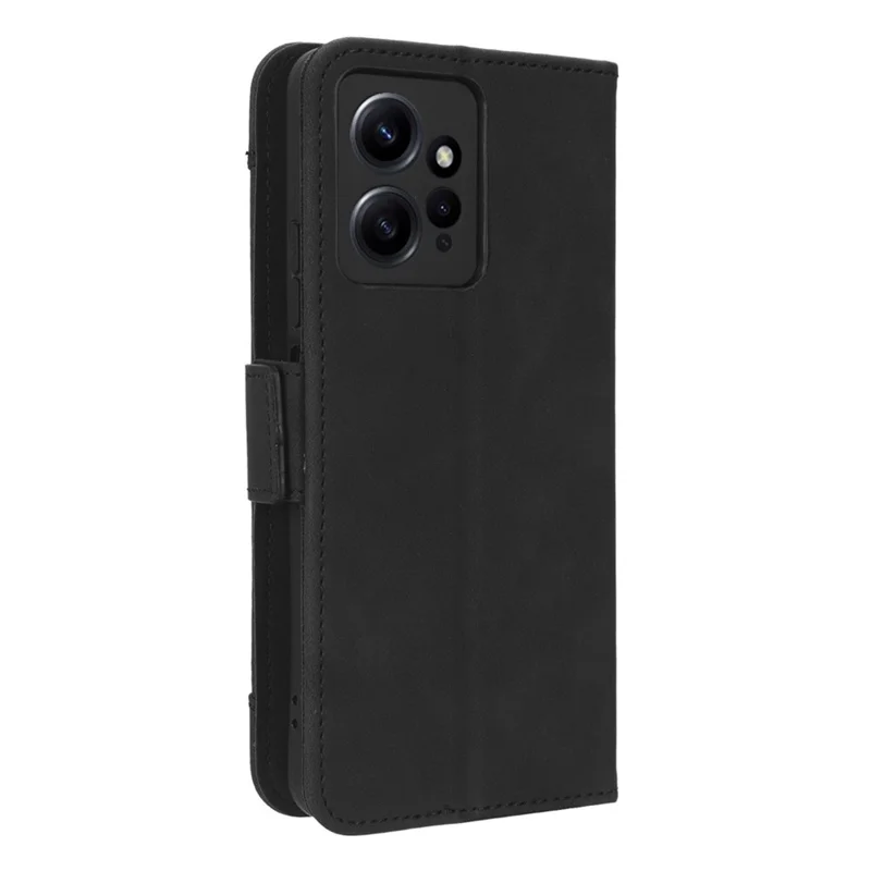 Custodia per telefono con più slot per schede per Xiaomi Redmi Note 12 4G Wallet Stand Custodia in pelle - Nero