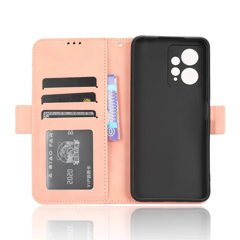 Multiple Card Slots Phone Case for Xiaomi Redmi Note 12 4G Wallet Stand Leather Phone Cover - Pink