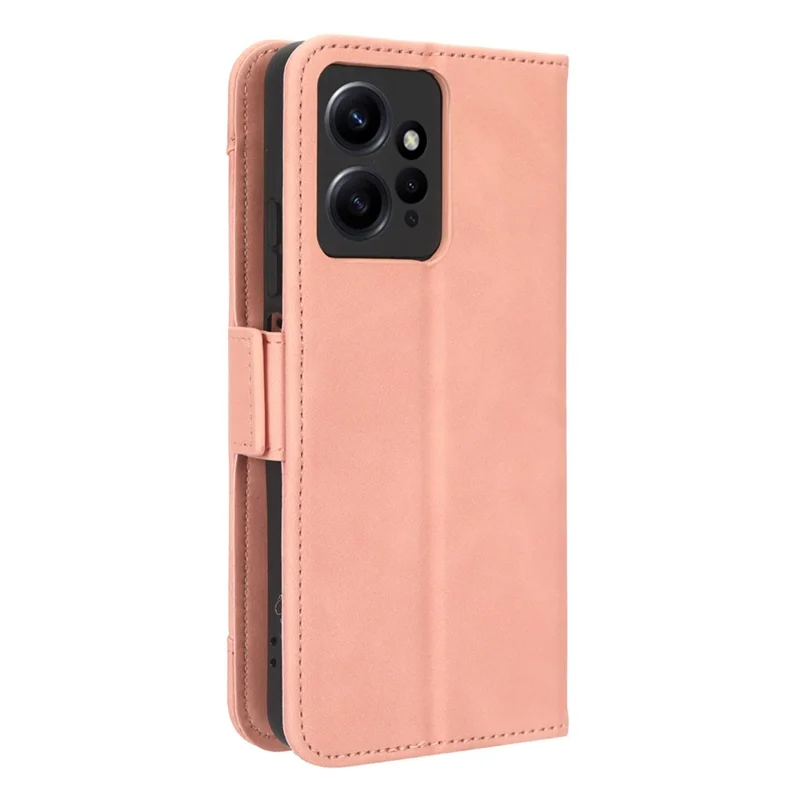Multiple Card Slots Phone Case for Xiaomi Redmi Note 12 4G Wallet Stand Leather Phone Cover - Pink