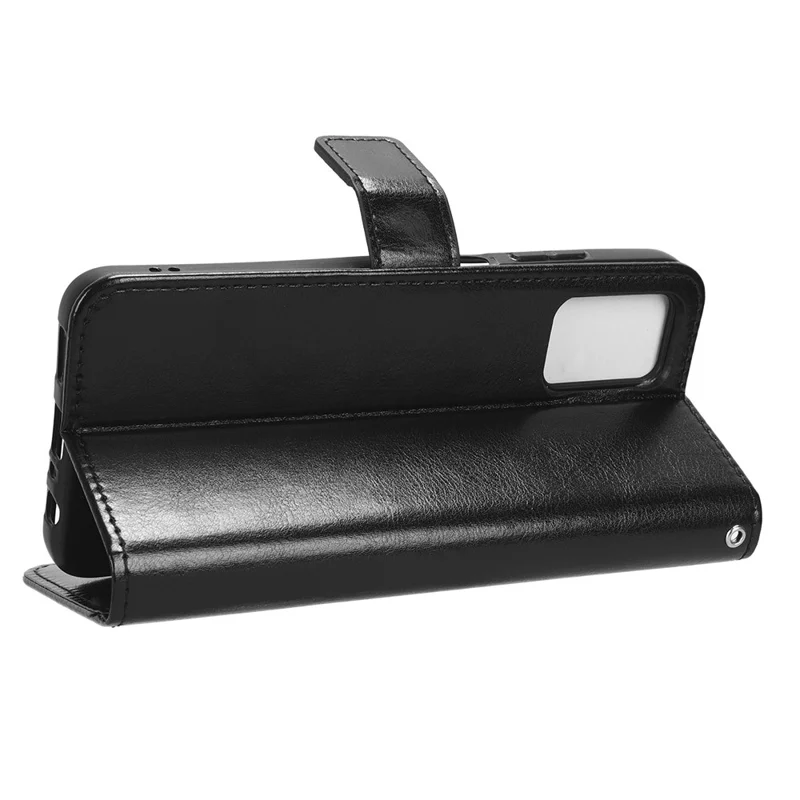 Für Nokia G22 Wallet Phone Case PU Leder Crazy Horse Textur Flip Folio Cover mit Ständer - Schwarz