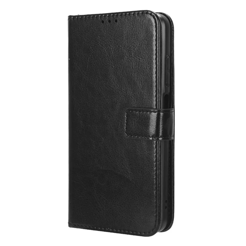 Für Nokia G22 Wallet Phone Case PU Leder Crazy Horse Textur Flip Folio Cover mit Ständer - Schwarz