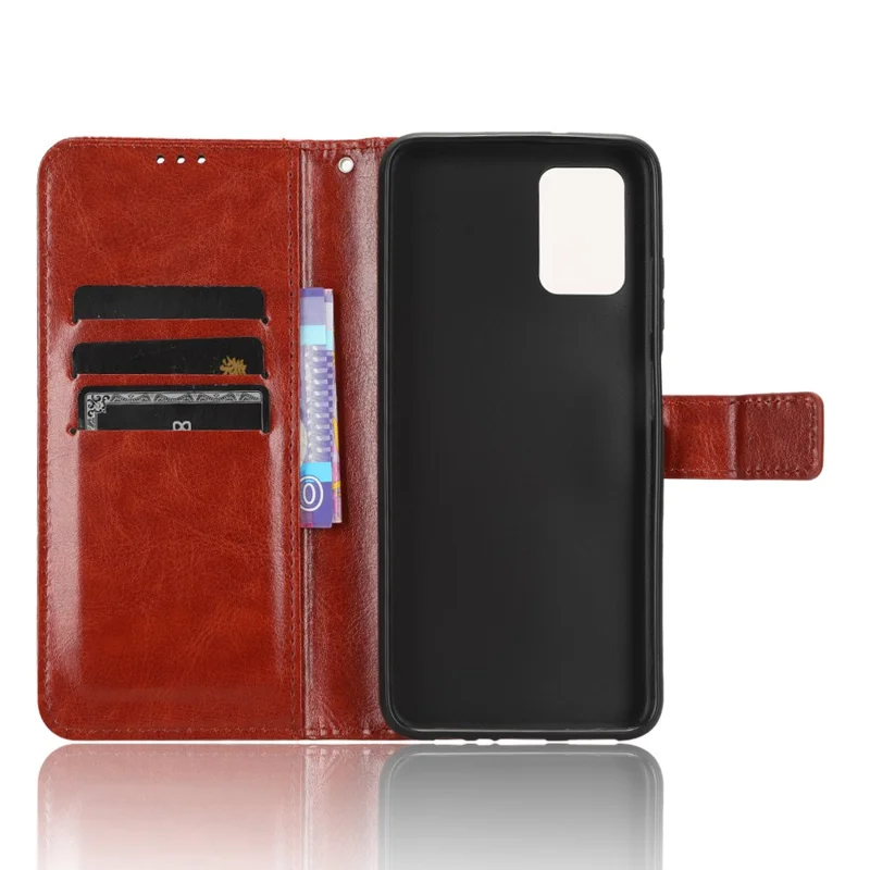 For Nokia G22 Wallet Phone Case PU Leather Crazy Horse Texture Flip Folio Cover with Stand - Brown