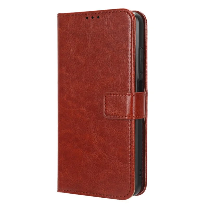 For Nokia G22 Wallet Phone Case PU Leather Crazy Horse Texture Flip Folio Cover with Stand - Brown