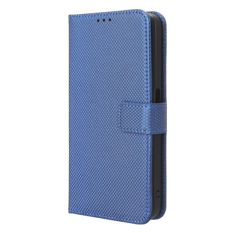 For Realme V30 5G / V30t PU Leather Phone Case Diamond Texture Phone Cover with Wallet Stand - Blue