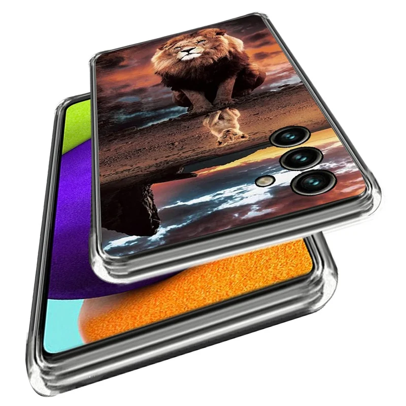 Para Samsung Galaxy M54 5G Padrão de Impressão de Estojo do Telefone IMD Anti-Drop Soft TPU Tampa - Leão
