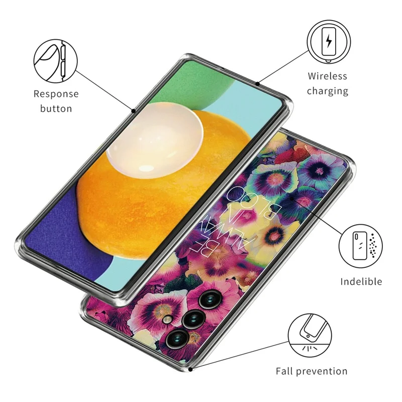 Per Samsung Galaxy M14 Coperchio di Spazione IMD TPU Soft TPU - Fiori Colorati