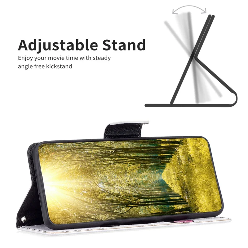 BINFEN COLOR For Nokia G22 Leather Stand Phone Case Pattern Printing Magnetic Clasp Wallet Cover - Panda