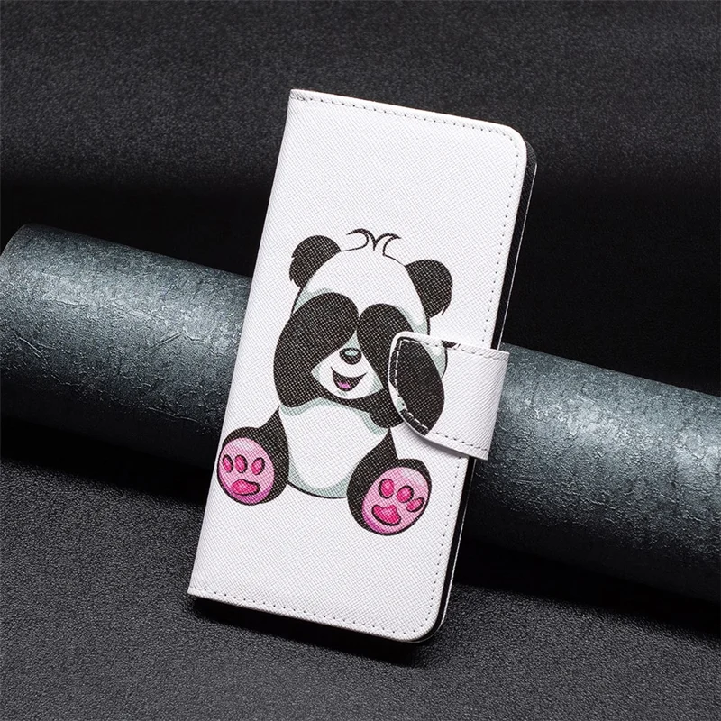 BINFEN COLOR For Nokia G22 Leather Stand Phone Case Pattern Printing Magnetic Clasp Wallet Cover - Panda
