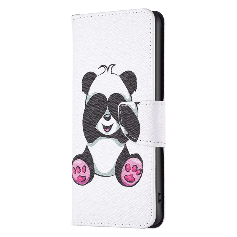 BINFEN COLOR For Nokia G22 Leather Stand Phone Case Pattern Printing Magnetic Clasp Wallet Cover - Panda