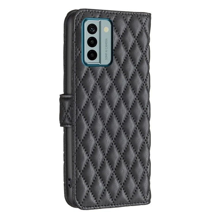 Capa de telefone BINFEN COLOR BF Style-14 para Nokia G22 Capa de carteira de couro com suporte - Preto