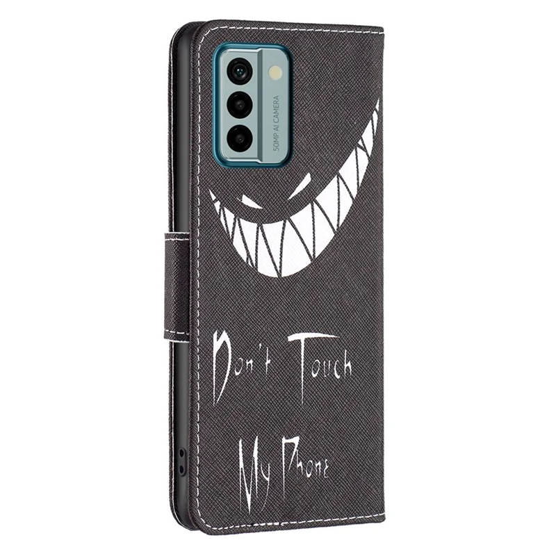 For Nokia G22 Pattern Printing Phone Case Anti-drop PU Leather Wallet Stand Cover - Don't Touch My Phone