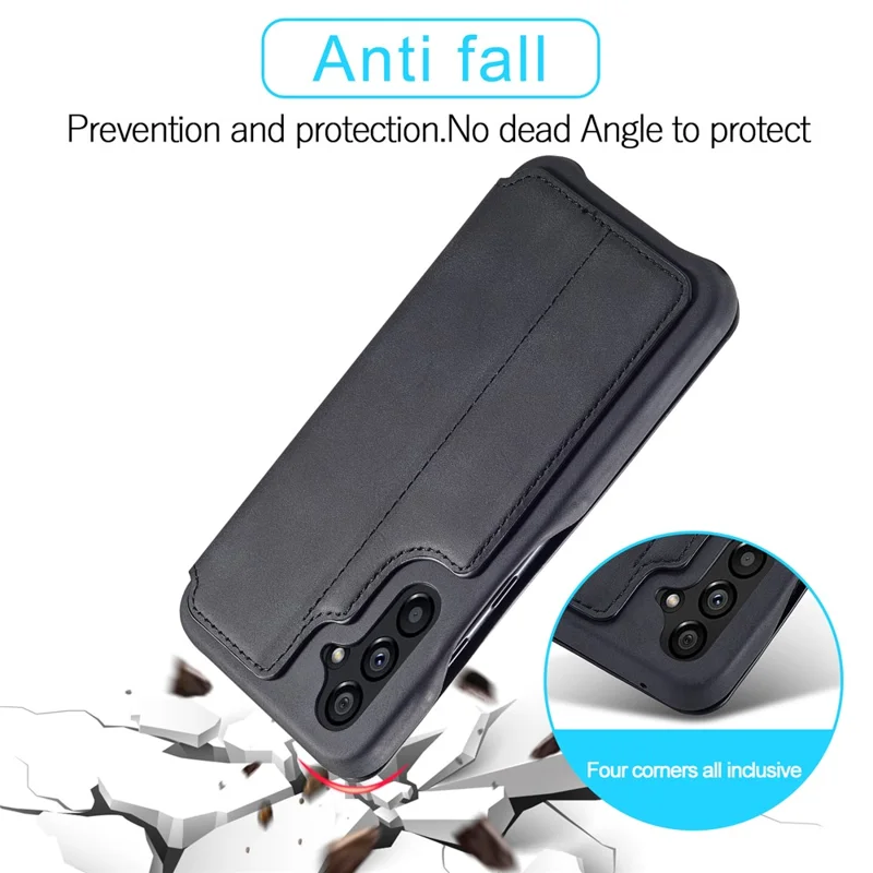 LC.IMEEKE Para Samsung Galaxy A54 5G Stand Leather Phone Case Card Slot Smartphone Cover - Preto
