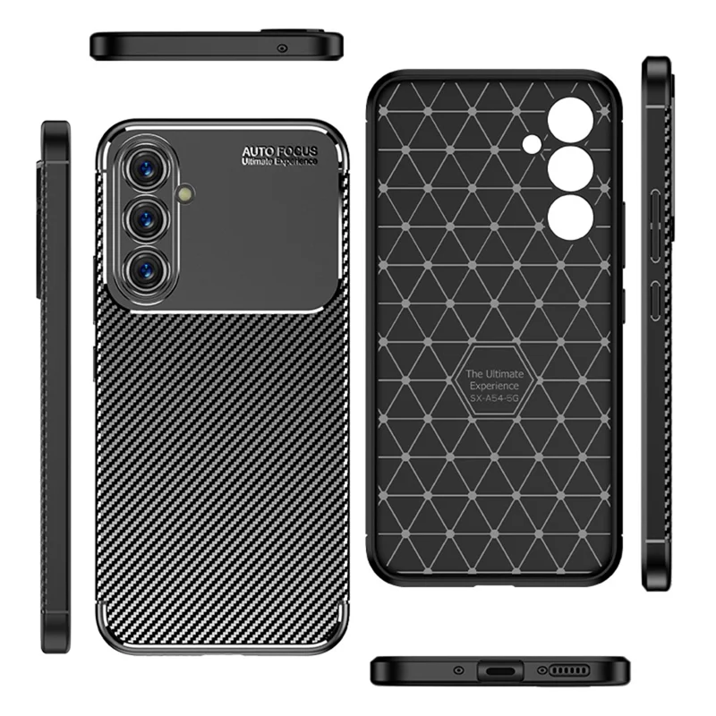 Für Samsung Galaxy A54 5G Carbon Fiber Texture Phone Case Anti-drop Schützende Phone TPU Abdeckung