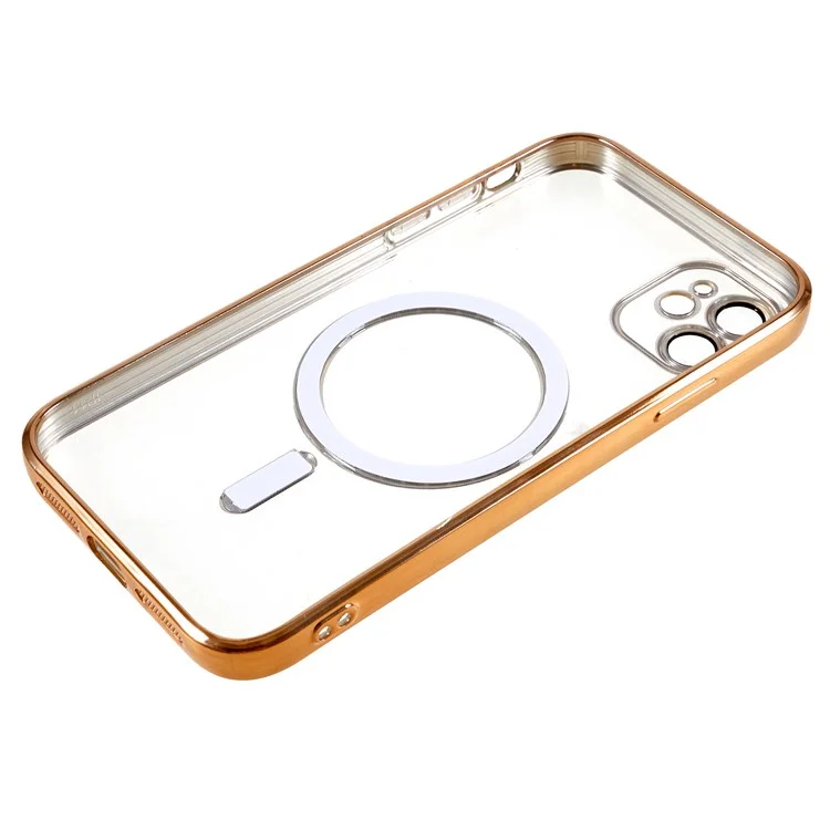 Magnetic Case for iPhone 11 6.1 inch , Soft TPU Precise Cutouts Protective Phone Cover with Lens Film - Gold
