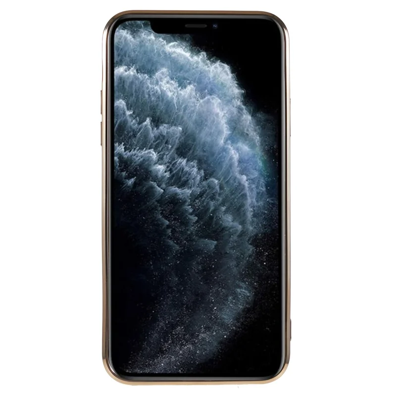 For iPhone 11 Pro Max 6.5 inch Magnetic Case Soft TPU Precise Cutouts Phone Cover with PC Lens Film - Gold